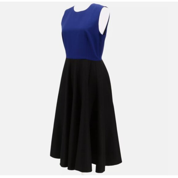 ROBERTO MUSSO Wool Colorblock Sleeveless Midi Dress - Retail $685 - NWT